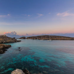 View of sea against sky during sunset