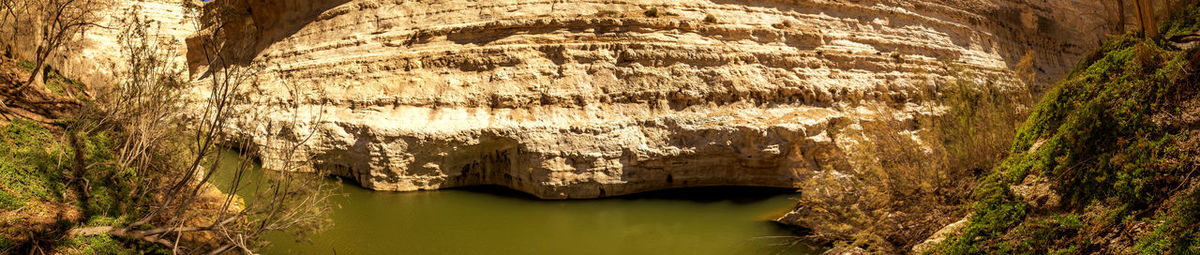 View of rock formations in cave