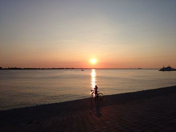 Scenic view of beach during sunset