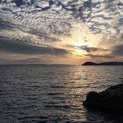 Scenic view of sea at sunset