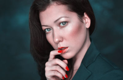 Close-up portrait of beautiful woman