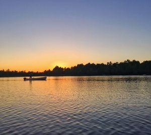 Scenic view of calm sea at sunset