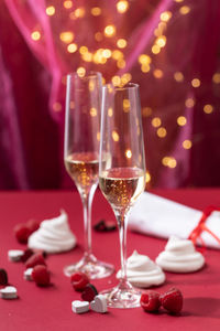 Close-up of wine glass on table