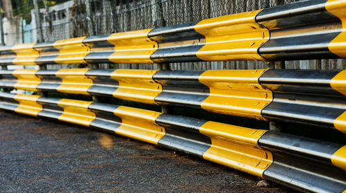 High angle view of yellow pipes