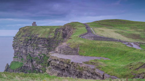 Scenic view of land against sky