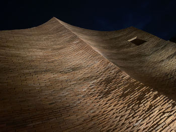 Low angle view of roof on wall