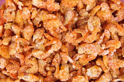 Full frame shot of dried shrimps