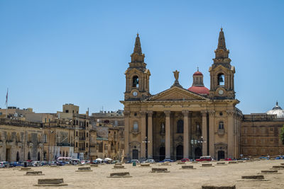 View of historic building against clear sky