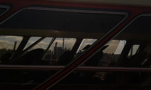 View of train on road