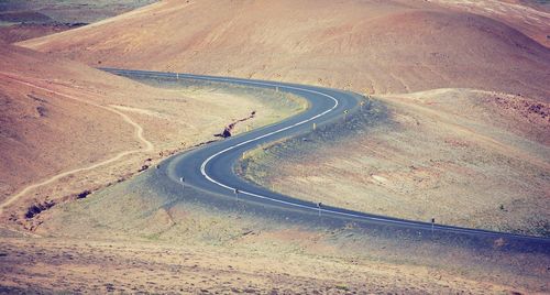 Road passing through desert