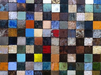 Full frame shot of colorful tiled wall