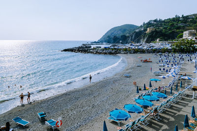 High angle view of beach against sky