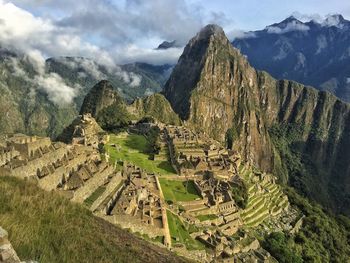 High angle view of machu picchu