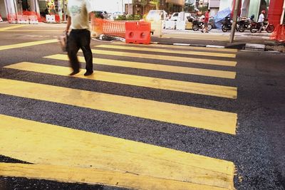 Zebra crossing on city street