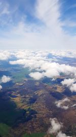 Aerial view of clouds over landscape