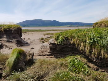 Scenic view of land against sky