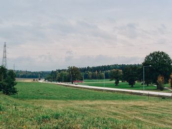 Scenic view of field against sky