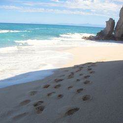 Scenic view of beach against sky