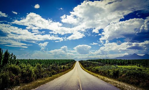 Road passing through field