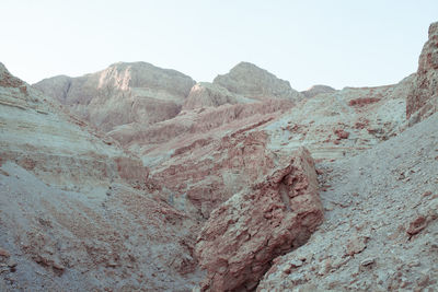 Scenic view of mountains against clear sky