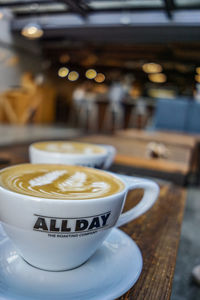 Close-up of coffee on table