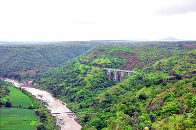 High angle view of landscape against sky