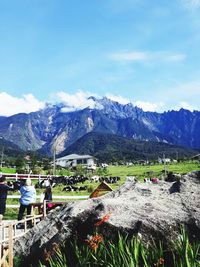 Scenic view of mountains against sky