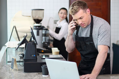 People working in restaurant