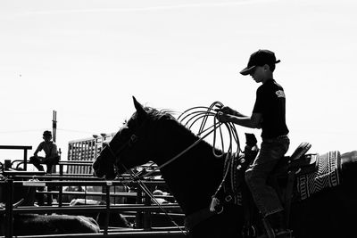 Man riding horse