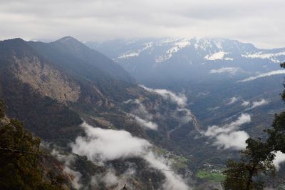 Scenic view of mountains against sky