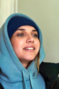 Portrait of young woman wearing hijab