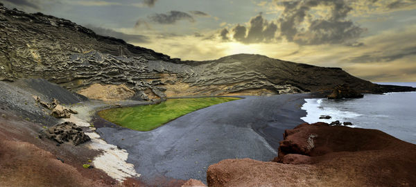 Scenic view of mountain against sky