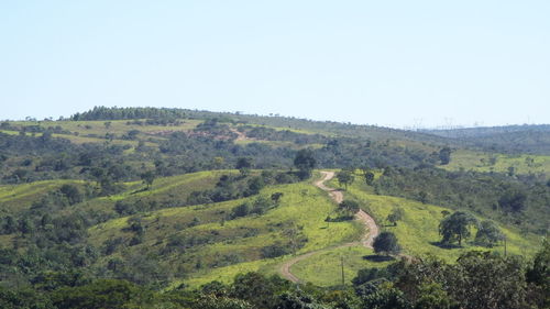 Scenic view of landscape against clear sky