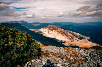 Scenic view of mountains against sky