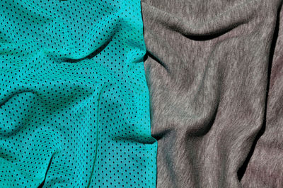 Close-up of turquoise and gray textile
