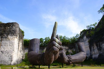 View of statue against cloudy sky