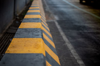 Surface level of yellow crossing road