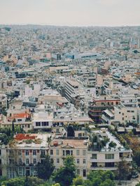 High angle view of townscape against sky