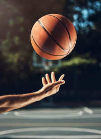 Low angle view of basketball