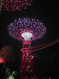 Low angle view of illuminated ferris wheel at night