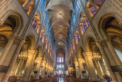 Low angle view of illuminated cathedral