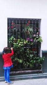 Woman standing in garden