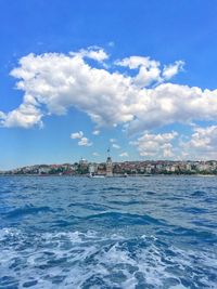 View of sea against cloudy sky