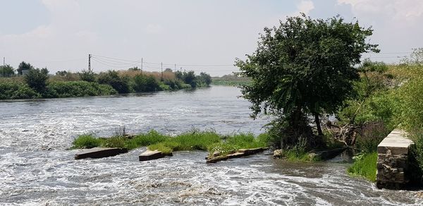 Scenic view of river against sky