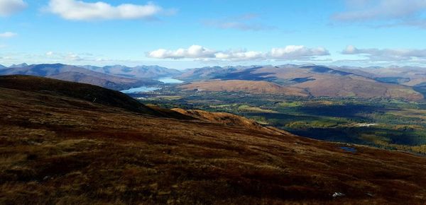 Scenic view of mountains against sky
