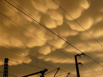 Low angle view of power lines