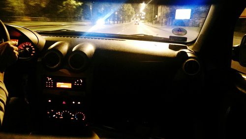 Blurred motion of car at night