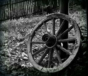 Close-up of rusty wheel