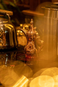 Close-up of glass on table