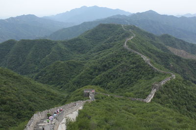 High angle view of mountain range